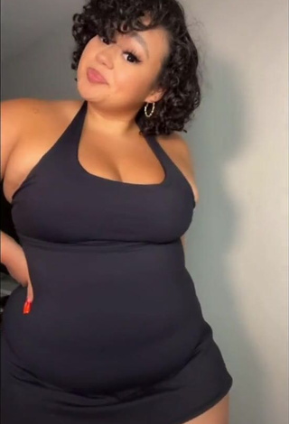 Cute Phaith Montoya Shows Cleavage in Black Dress and Bouncing Big Boobs