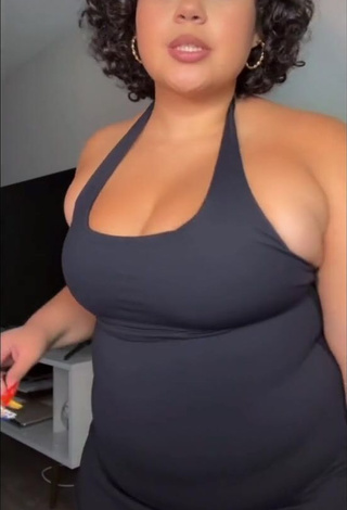 3. Cute Phaith Montoya Shows Cleavage in Black Dress and Bouncing Big Boobs