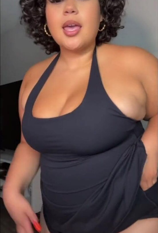 4. Cute Phaith Montoya Shows Cleavage in Black Dress and Bouncing Big Boobs