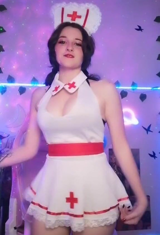 4. Sexy Ryn GamerGirl Egirl Shows Cleavage in White Dress