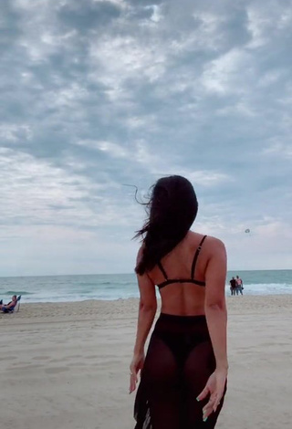 Sweetie Virgie Ann Casteel in Black Bikini Top at the Beach