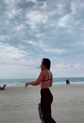 3. Sweetie Virgie Ann Casteel in Black Bikini Top at the Beach