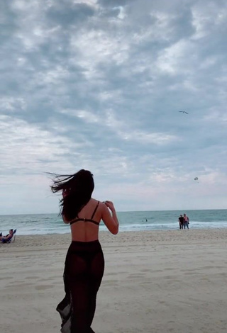 4. Sweetie Virgie Ann Casteel in Black Bikini Top at the Beach