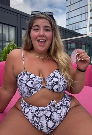 Really Cute Sam Paige Shows Cleavage in Snake Print Bikini