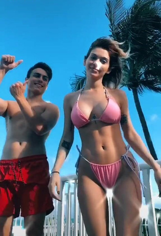 4. Sasha Ferro Looks Fine in Pink Bikini