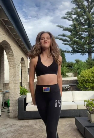 1. Hot Savannah Clarke in Black Crop Top