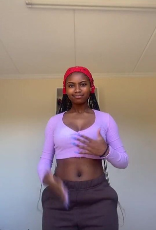 Hot Sphokuhle.n in Purple Crop Top and Bouncing Tits