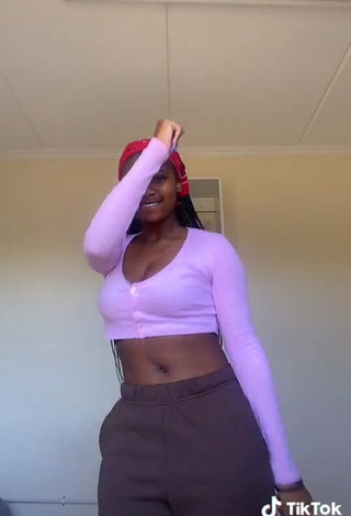 4. Hot Sphokuhle.n in Purple Crop Top and Bouncing Tits