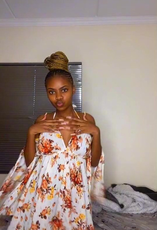 1. Sexy Sphokuhle.n in Floral Sundress and Bouncing Boobs