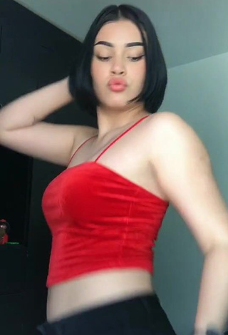 Hot Valeria Figueroa in Red Crop Top