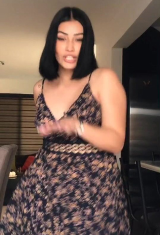 1. Sexy Valeria Figueroa in Floral Dress and Bouncing Boobs