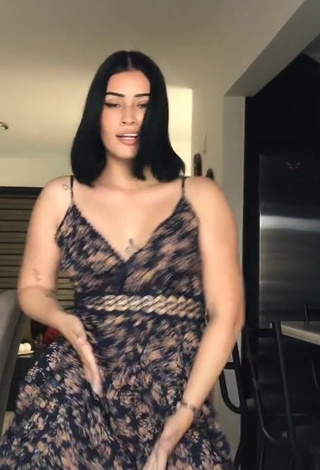 4. Sexy Valeria Figueroa in Floral Dress and Bouncing Boobs