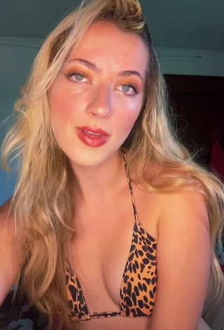 3. Hot Vikavids Shows Cleavage in Leopard Bikini Top