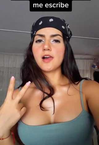 1. Beautiful Violetta Ortiz Shows Cleavage in Sexy Olive Top