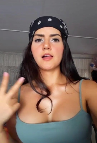 4. Beautiful Violetta Ortiz Shows Cleavage in Sexy Olive Top