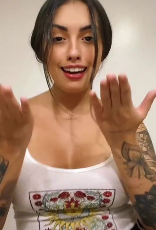 Sweet Vitoria Marcilio Shows Cleavage in Cute Crop Top and Bouncing Big Boobs