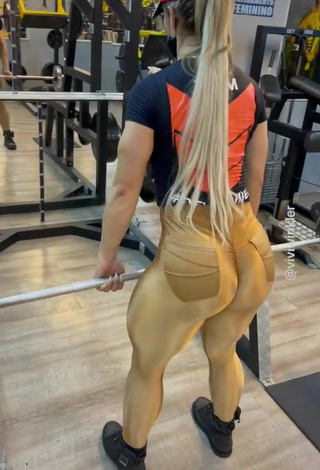 Hottest Vivi Winkler Shows Big Butt in the Sports Club while doing Fitness Exercises