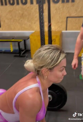 Cute Vivi Winkler Shows Big Butt in the Sports Club while doing Fitness Exercises