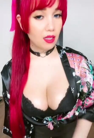 3. Really Cute Katherine Cal Afú Shows Cleavage and Bouncing Big Boobs