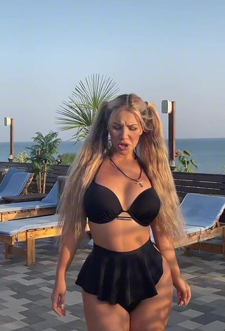 Cute MIRAVI in Black Bikini