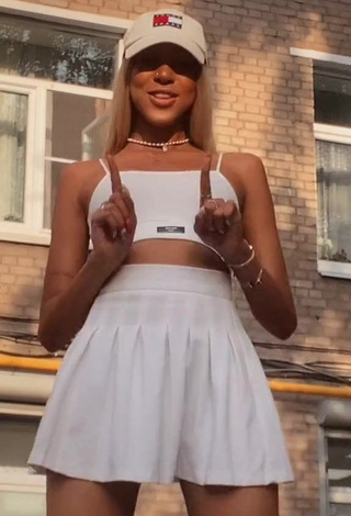 1. Hot Alisha Kone in White Crop Top