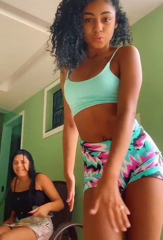 1. Sexy Angel Oficial in Light Green Crop Top