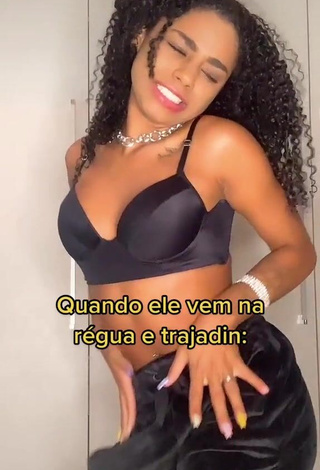 4. Beautiful Angel Oficial Shows Cleavage in Sexy Black Bra