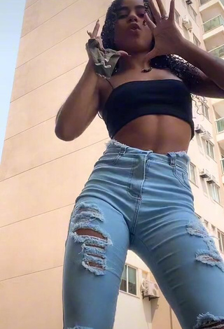 1. Sweet Angel Oficial in Cute Black Crop Top