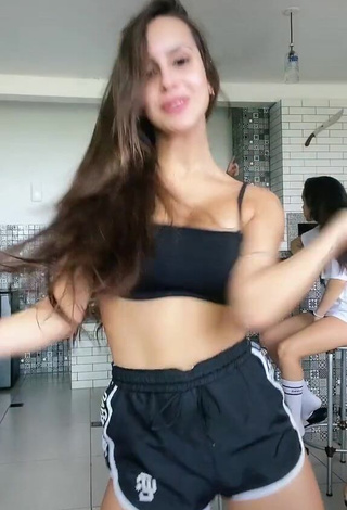 1. Hottie Bianca Jesuino in Black Crop Top