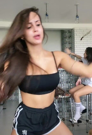 Hottie Bianca Jesuino in Black Crop Top