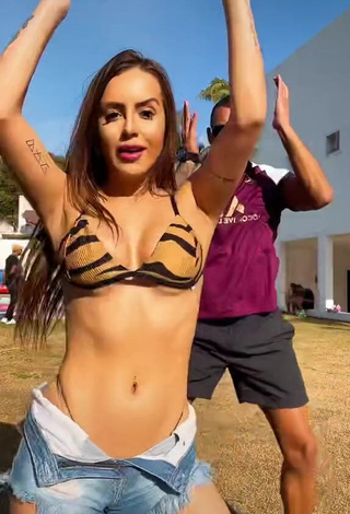 1. Desirable Bianca Jesuino in Zebra Bikini Top