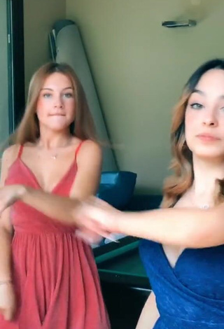 Sexy Giada Bosetti Shows Cleavage in Blue Dress