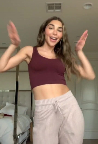 Amazing Chantel Jeffries Shows Cleavage in Hot Brown Crop Top