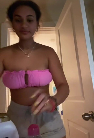 4. Hot Corinne Carr Shows Cleavage in Pink Bikini Top (Side Boob)