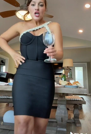 Hot Deanna Giulietti Shows Cleavage in Black Dress