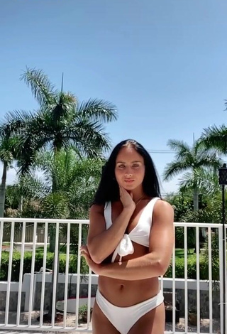 Cute Gabi Butler Shows Cleavage in White Bikini