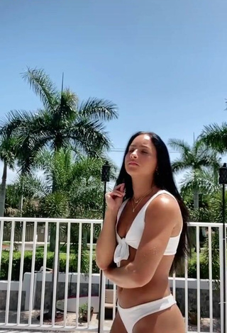 3. Cute Gabi Butler Shows Cleavage in White Bikini