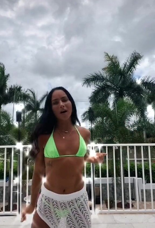 1. Sexy Gabi Butler Shows Cleavage in Light Green Bikini Top