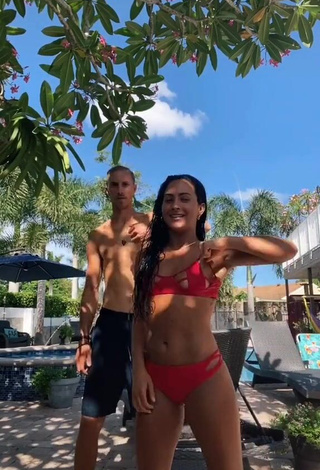 Sexy Gabi Butler Shows Cleavage in Red Bikini