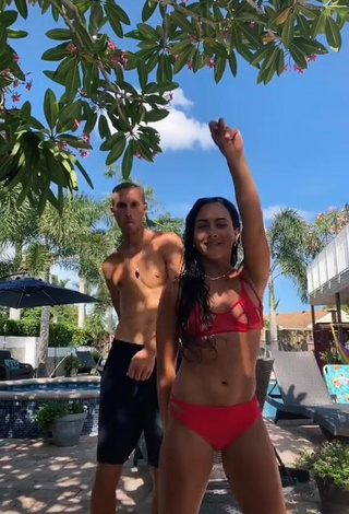 3. Sexy Gabi Butler Shows Cleavage in Red Bikini