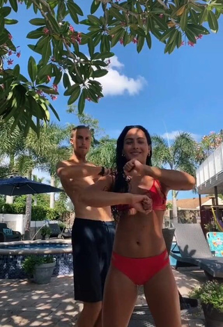 4. Sexy Gabi Butler Shows Cleavage in Red Bikini