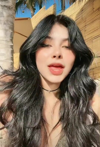 Beautiful Aylin Criss in Sexy Olive Bikini Top