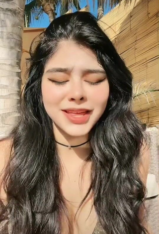 3. Beautiful Aylin Criss in Sexy Olive Bikini Top