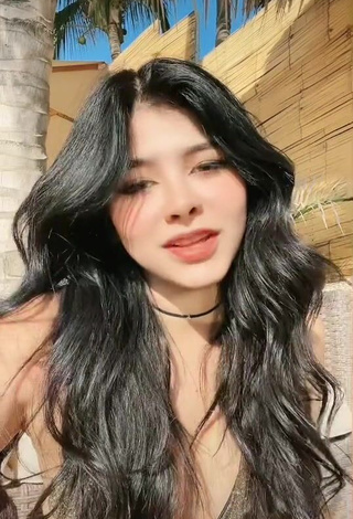 4. Beautiful Aylin Criss in Sexy Olive Bikini Top