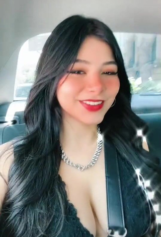 1. Aylin Criss Shows her Nice Cleavage in a Car