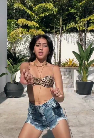 4. Beautiful Rebeca Barreto in Sexy Leopard Bikini Top