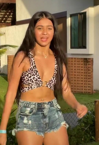 1. Sexy Rebeca Barreto in Leopard Bikini Top