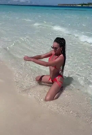 1. Hottie Olga Buzova in Red Bikini at the Beach