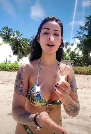 Cute Pamella Fuego Shows Cleavage in Bikini at the Beach