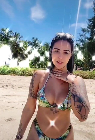 4. Cute Pamella Fuego Shows Cleavage in Bikini at the Beach